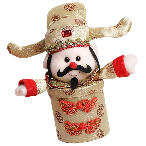 Esquirla Lucky God Candy Box Spring Festival Supplies Home Furnishing 2025 New Year Decor God of Wealth Figurine for Study Room Indoor Gold