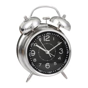 Esquirla Metal Analog Table Clock for Bedroom, Silent, Glow-in-the-Dark Display, Suitable for Children's Room, Living Room, Nightstand, Office, Study Black