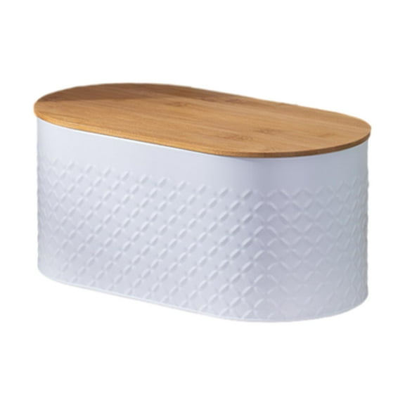 Esquirla Metal Bread Box Bin Counter Bread Box Bread Storage Container Bread Bin for Home Kitchen Counter Coffee Shop Cookies Heighten white