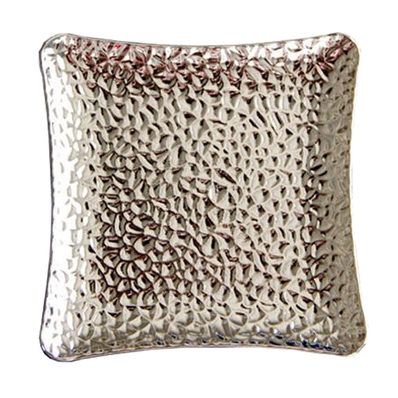 Esquirla Metal Square Cup Place Mat Mug Coasters for Patio, Coffee Table, Easy to Clean Gift - Silver