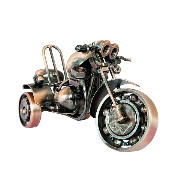 Esquirla Metal Three Wheeled Motorcycle Figurine Statue 6.3x2.5x3.3inch Decorative Classical Retro Crafts for Home Office Decor Sturdy Red