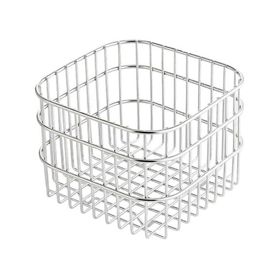 Esquirla Mini Metal Wire Storage Basket Wire Basket Versatile Wire Fruit Basket Rustic Storage Bin for Dormitory RV Kitchen Countertop 11cmx11cmx10cm