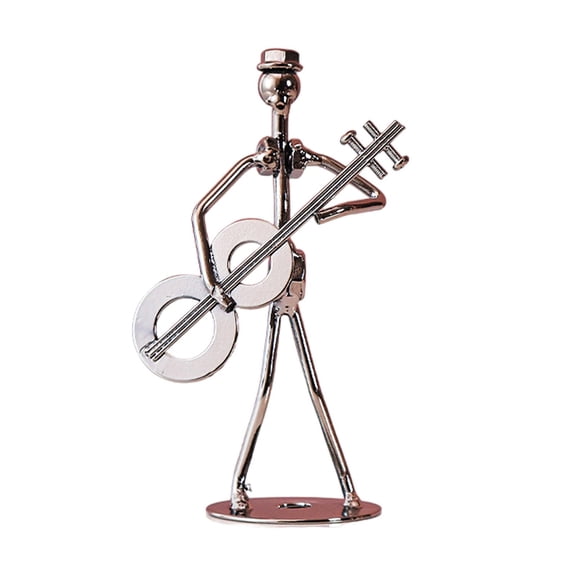 Esquirla Musical Man Statue Metal Musician Player Sculpture Artist Figurine Iron Wire and Screw Collectible Suitable for Gift Giving Home Decor Office Display guitar