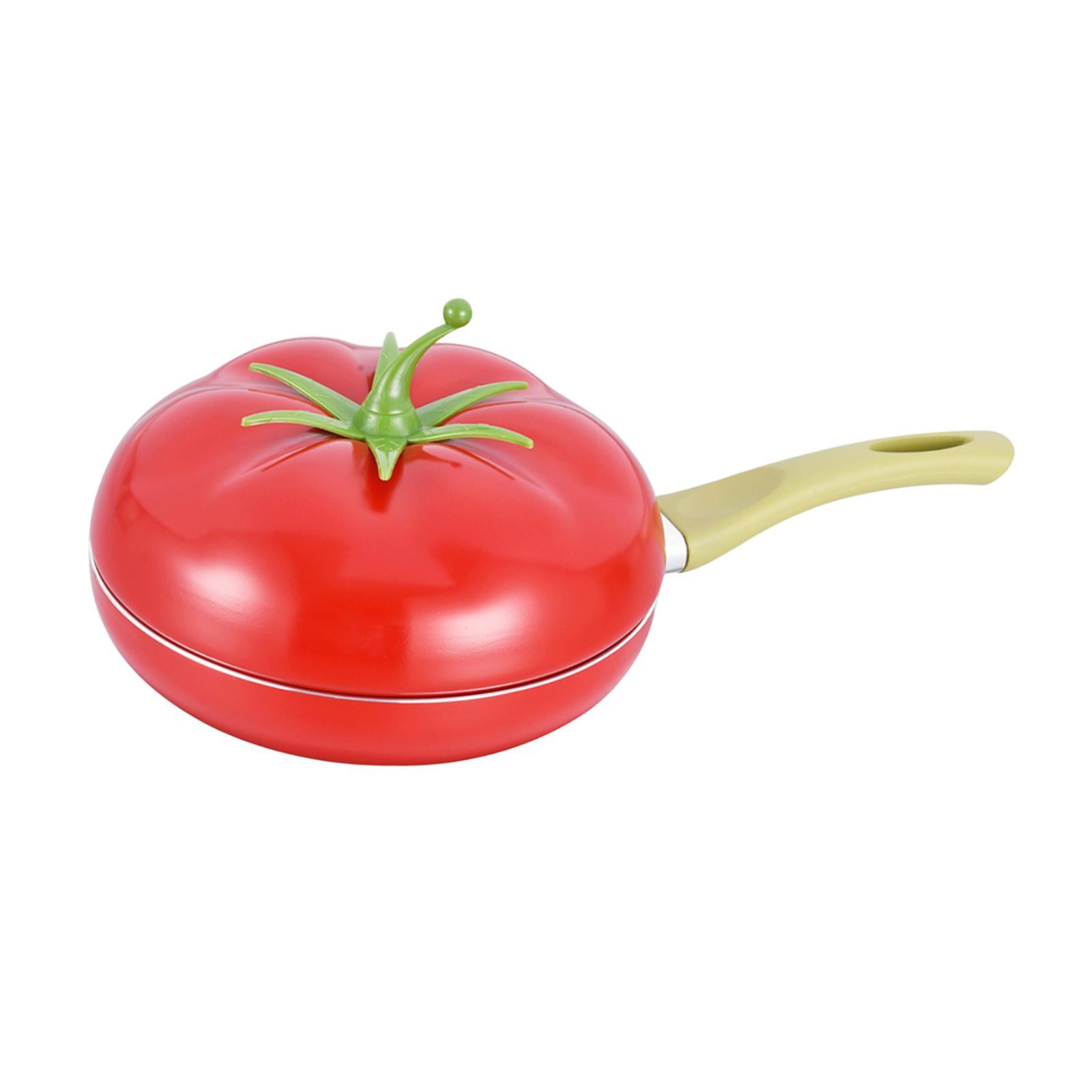 Esquirla Non Stick Frying Pan Pancake Pan with Handle Sauce with Lid Cookware Induction Cooker Compatibility Fry Pan Tomato Shaped