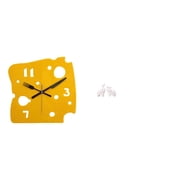 Esquirla Nordic Minimalist Cheese Clock And Elephant Sculptures Ornaments Unique Quiet Acrylic Wall Hanging Tabletop Decoration for Office Bedroom Apartment En