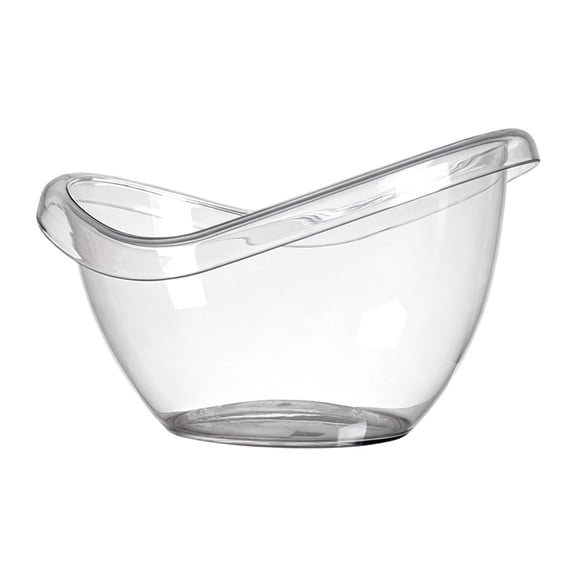 Esquirla Oval Ice Bucket Beverage Tub Cooling Chiller Clear Container Transparent PC Material Mini Bathtub Shape Reinforced Handle Suitable for Bar Restaurant 12 L