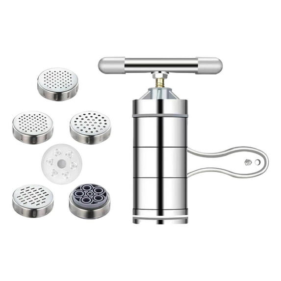 Esquirla Pasta Maker Noodle Maker Cordless Gadget Stainless Steel Kitchen Portable Household Noodle Press Machine Noodle Maker Machine with 6 Pasta Shapes