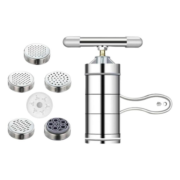 Esquirla Pasta Maker Noodle Maker Cordless Gadget Stainless Steel Kitchen Portable Household Noodle Press Machine Noodle Maker Machine with 6 Pasta Shapes
