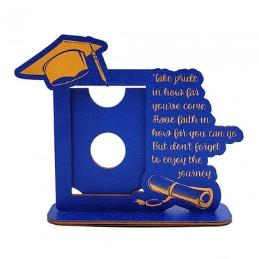 Esquirla Picture Frame Wooden Statue Artwork Table Centerpieces Collectible Gift Photo Display Tabletop Ornament for Bookshelf Bedroom Blue