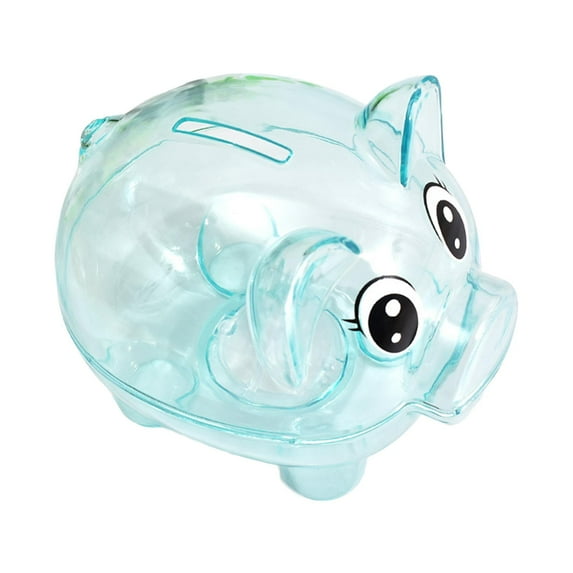 Esquirla Pig Piggy Bank Pig Figurine Desktop Ornament,Decorative Festival Gift Reusable Money Bank Money Saving Box for Adult Kids Blue