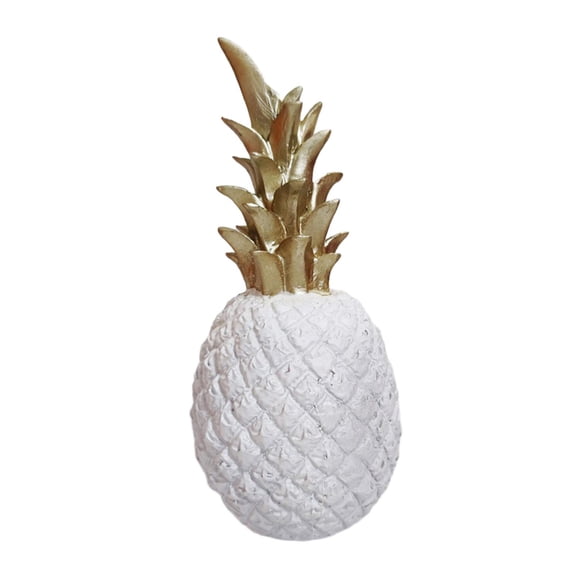 Esquirla Pineapple Sculpture Resin Decorative Pineapple Ornament Artificial Pineapple Figurine Fruit Shape Statue Compact Design Suitable for Living Room Bedro white L