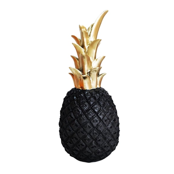 Esquirla Pineapple Sculpture Resin Decorative Pineapple Ornament Artificial Pineapple Figurine Fruit Shape Statue Compact Design Suitable for Living Room Bedro black M