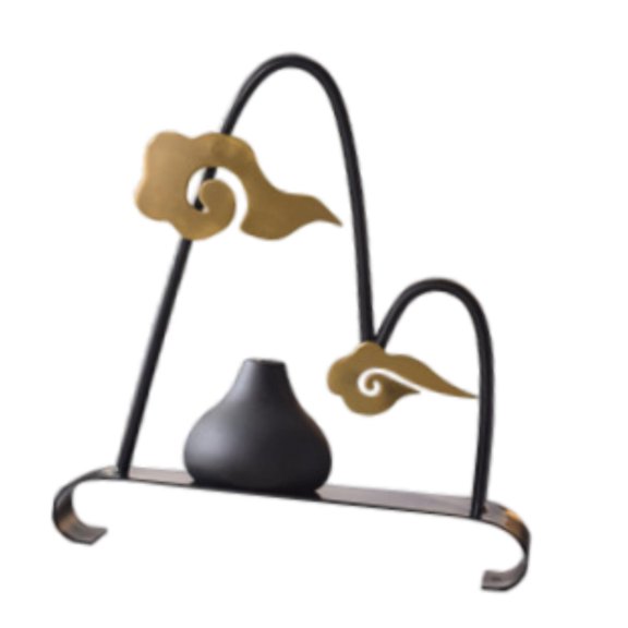 Esquirla Planter Vase Flower Vase Planter Flower Pot Table Centerpiece Display Holder Made of Resin And Iron Minimalist Abstract Mountain Cloud Landscape 26 cmx28 cm