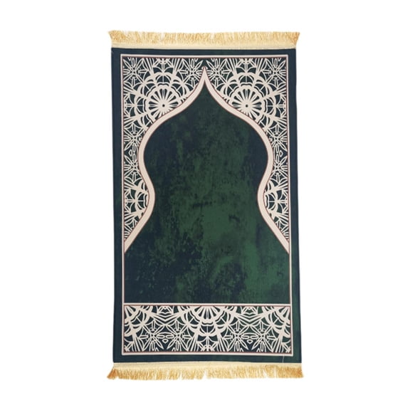 Esquirla Prayer Rug Eid Mat Islamic Prayer Mat for Living Room Bedroom Bedside Green