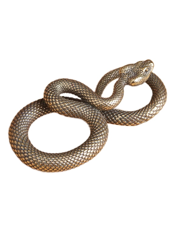 Python Keychain Brass Snake Statue Crafts Room Office Decor Snake Ornament Mini Snake Figurine for Bedroom Teahouse Bookshelf