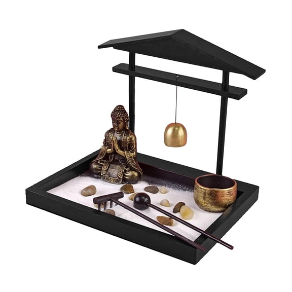 Esquirla Relaxation Meditation Miniature Zen garden set with Buddhist Statue for Living Room Tabletop Decor