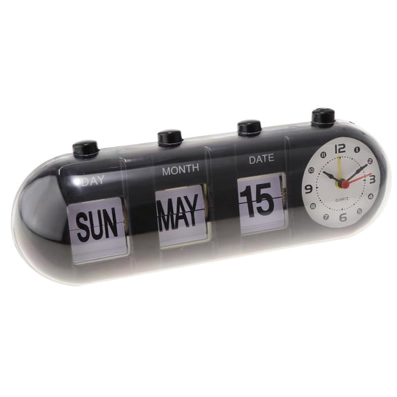 Esquirla Retro Fashion Flip Clock Digtal Date Time Display Clock Black , Black #2 A Black