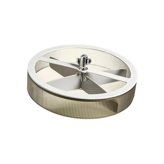 Esquirla Rotating Snack Serving Tray Snack Container Home Decor Appetizer Plate Dried Fruit Tray for Candy Dessert Nuts Fruits Cookies white single layer