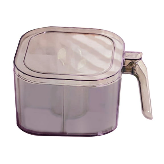 Esquirla Seasoning Box 4 Grids Dustproof Easy to Refill Spice Dispenser Condiment Container for Sugar Restaurant Dining Room Home Gray