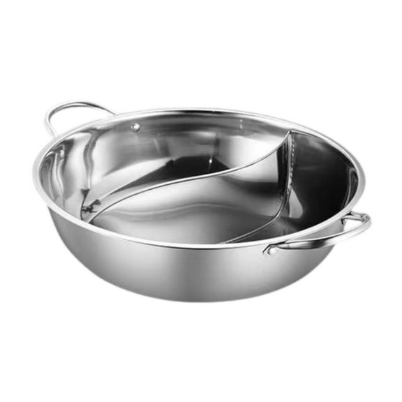 Esquirla Shabu Shabu Pot Hot Pot with Divider Mandarin Duck Pot Kitchen Supply Double Flavor Hotpot Hot Pot Cooking Pot for Party Home 32cm