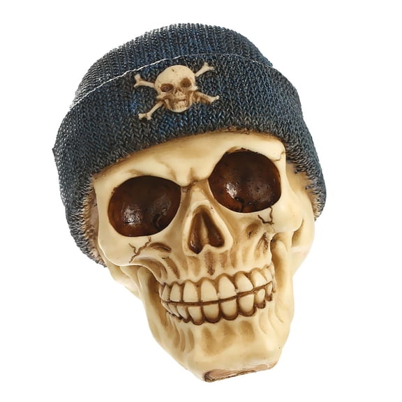 Esquirla Skeleton Skull Figurine, Decor Skeleton Head Sculpture Statue Decorations Pirate Models Crafts Props Ornament
