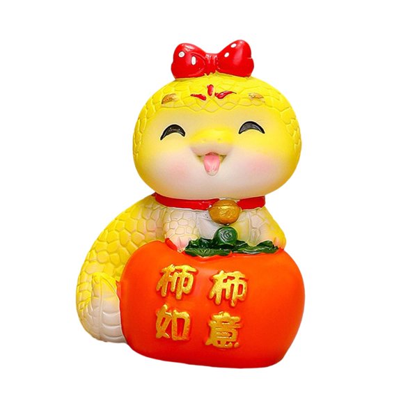 Esquirla Snake Figurine Miniature Snake Statue Creative Chinese New Year Decor Snake Ornament Decorative Sculpture for Bedroom Office 5cmx4.8cmx7cm