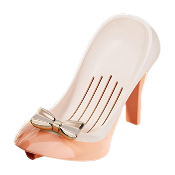 Esquirla Soap Dish Unique High Heel Soap Holder with Drainage Soap Saver Bathtub Shape Kitchen Sponge Holder PP Construction Suitable for Kitchen Pink