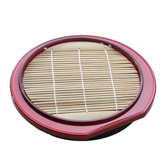 Esquirla Soba Noodle Plate Sushi Plate Appetizer Plate Snacks Plate Serving Tray Multipurpose with Drain Mat for Home Party Restaurant Round