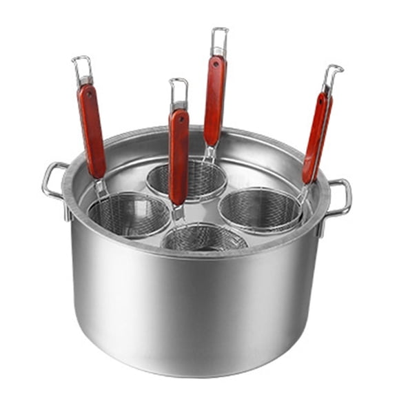 Esquirla Spaghetti Strainer Pasta Noodle Strainer Insert Set Multi Holes Cooking Tool Kitchen Mesh Strainer for Dumpling Noodles Cooking 4 holes set