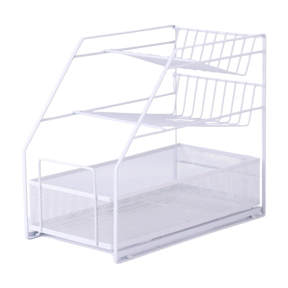 Esquirla Spice Rack Spice Storage Holder 3 Layer Display Organization,Multipurpose,Jar Shelf,Seasoning Organizer for Pantry Table Cafe , white