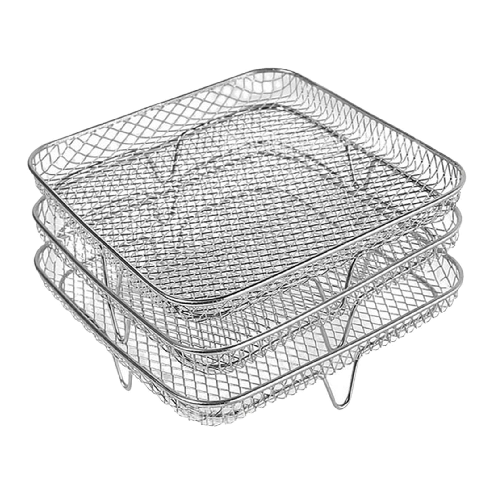 Esquirla Stainless Steel 3 Tier Air Fryer Rack, Meats Toast Fryer Rack ...