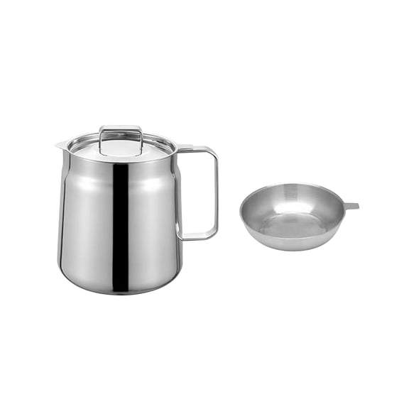 Esquirla Stainless Steel Deep Fryer Pot Container Milk Warmer Nonstick Oil Storage Container for Chips Fried Chicken Home