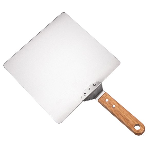 Esquirla Stainless Steel Pizza Peel Pizza Transfer Tool Portable Baking Tools with Wooden Handle Grill Kitchen Accessories Cake Lifter