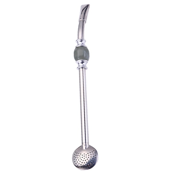 Esquirla Stainless Steel Spoons Bombillas Yerba Mate Straw Drinking Spoon Straws 8.3 Inch Filter Loose Leaf Tea Infuser Barware Strainer Stirring Straws Gray