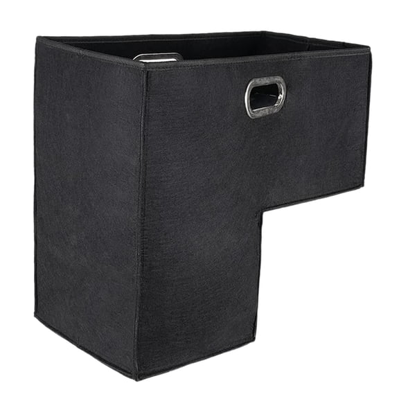Esquirla Stair Basket Staircase Organizer Bin Storage Tote With Handles Foldable Felt Material Washable L Shaped Design suitable for home stairs office stairs hallway clutter control Dark Gray