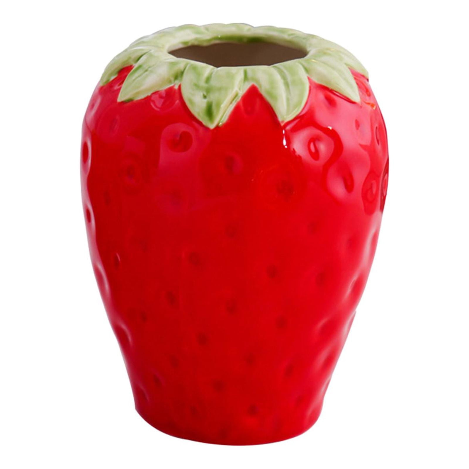 Esquirla Strawberry Ceramic Flower Vase Decorative Table Vase Table Centerpiece Tabletop ...