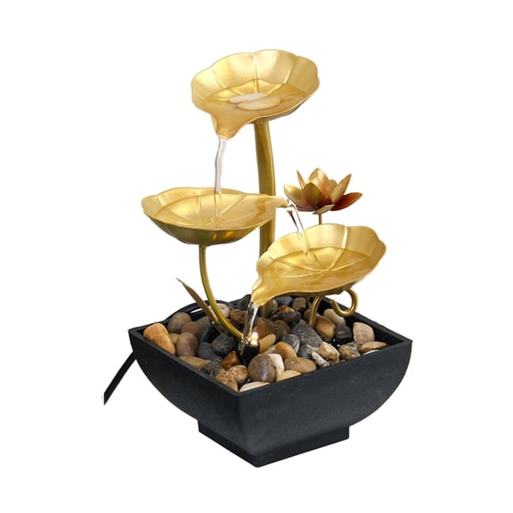 Esquirla Tabletop Water Fountain Indoor Fountain Soothing Sound Machine 3 Tier Small Desk Waterfall Fountain for Indoor Garden Bedroom
