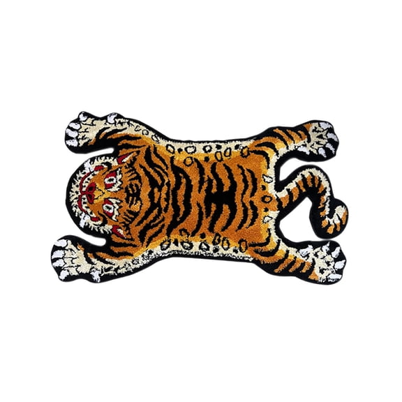Esquirla Tiger Rug Small Area Rug Cartoon Animal Carpet Mat Cute Tufted Playmat Soft Polyester Absorbent Non Slip Backing Suitable for Nursery Kids Room Bath L Yellow