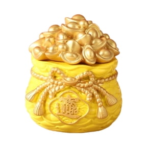 Esquirla Treasure Basin Figurine Feng Shui Resin Statue Cornucopia Wealth Money Bag Sculpture with Functional Storage Suitable for Desk Tabletop Bedroom Living 8x8x11cm