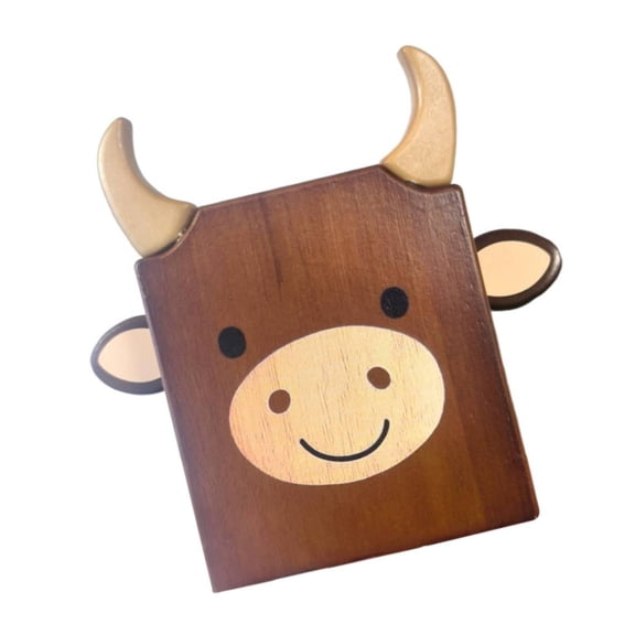 Esquirla Utensil Holder Cute Cow Utensil Crock Wood Storage Organizer Desktop Pen Container Versatile Desk Box with Stable Structure Suitable for Kitchen Offic