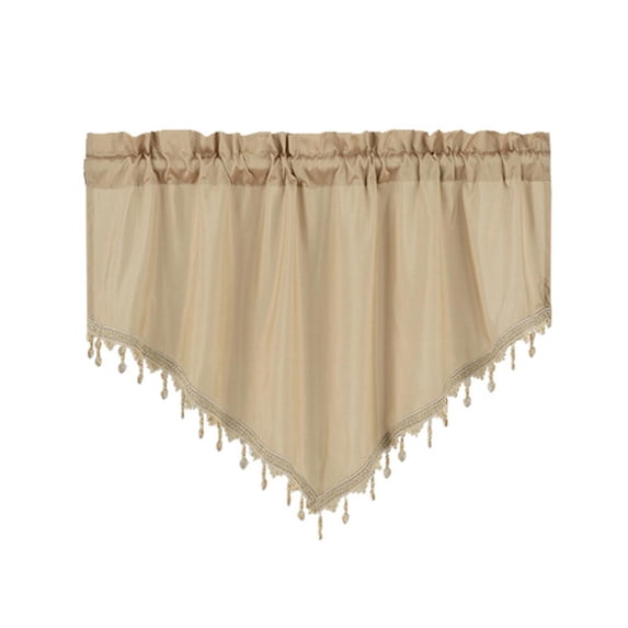 Esquirla Valance Triangle for Window Treatment Tier Curtain for Kitchen Cafe Basement Beige