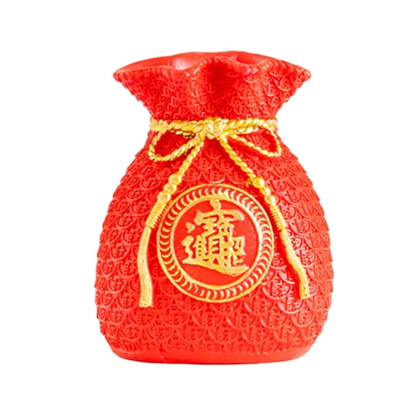 Esquirla Vase Wealth Figurine Flower Vase Planter Pot Blessed Bag Flower Vase Statue for Spring Festival Bookshelf A