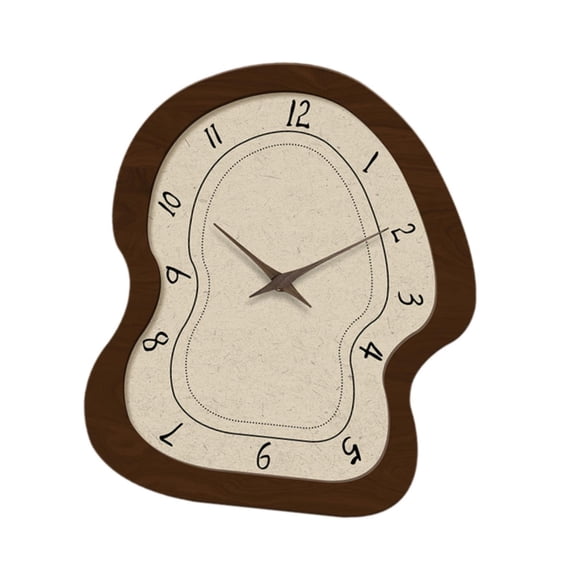 Esquirla Wall Clock Easy to Read Creative Silent Nonticking Wooden for Apartment Bedroom Decorating Classroom Hotel