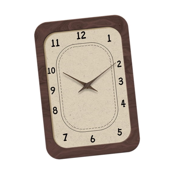 Esquirla Wall Clock Easy to Read Creative Silent Nonticking Wooden for Apartment Bedroom Decorating Classroom Hotels A