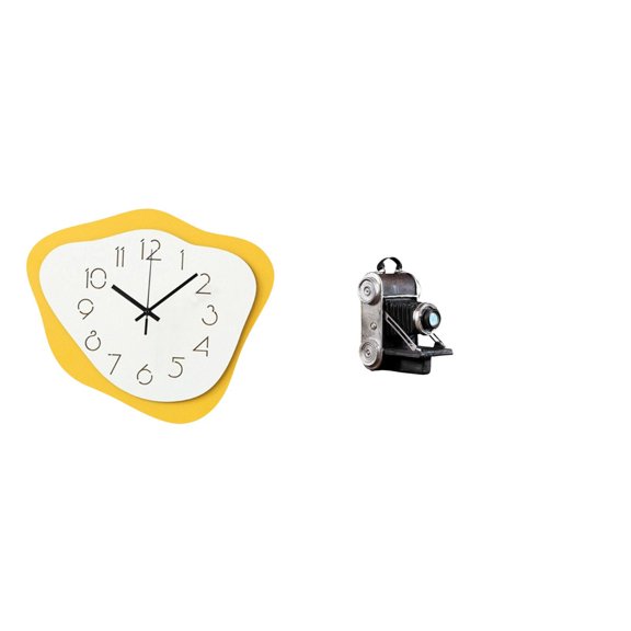 Esquirla Wall Clock Modern Abstract Silent Hanging Camera Statue Collectible Figurine Acrylic Resin Space Saving Creative Design Suitable for bedroom gift giving office cafe living room dining
