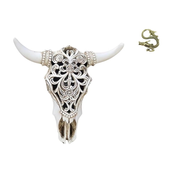 Esquirla Wall Sculpture Resin Cow Head Wall Decor Decorative Statue Artistic Pattern Brass Resin Build Suitable for Gift Giving Home Decoration Office Sp