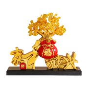 Esquirla Wealth Tree Statue, Chinese Feng Shui Decoration, Harmony Brings Wealth, Decorative Sculpture, 23 X 7 X 19 Cm, for Cabinets, Versatile