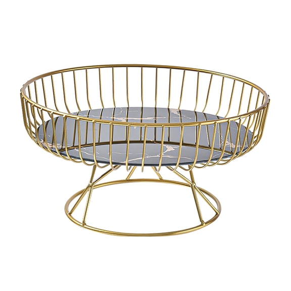 Esquirla Wire Iron Serving Tray, Durable Organizer Free Standing Holder Decorative Fruit Basket for Farmhouse Vegetable Snacks Kitchen Decor , Medium
