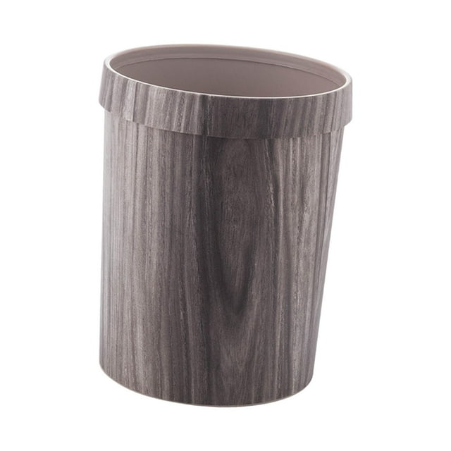 Esquirla Wood Grain Trash Can Garbage Bin Home Waterproof Toilet Paper