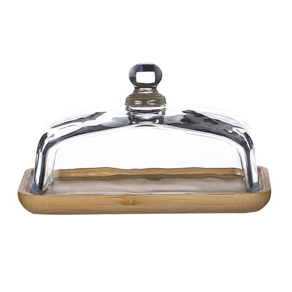 Esquirla Wood Serving Tray with Cover, Practical Platter, Cheese Board Plate Cold Resistant Holder Thickened Cake Stand for Food Salad Wedding Kitchen